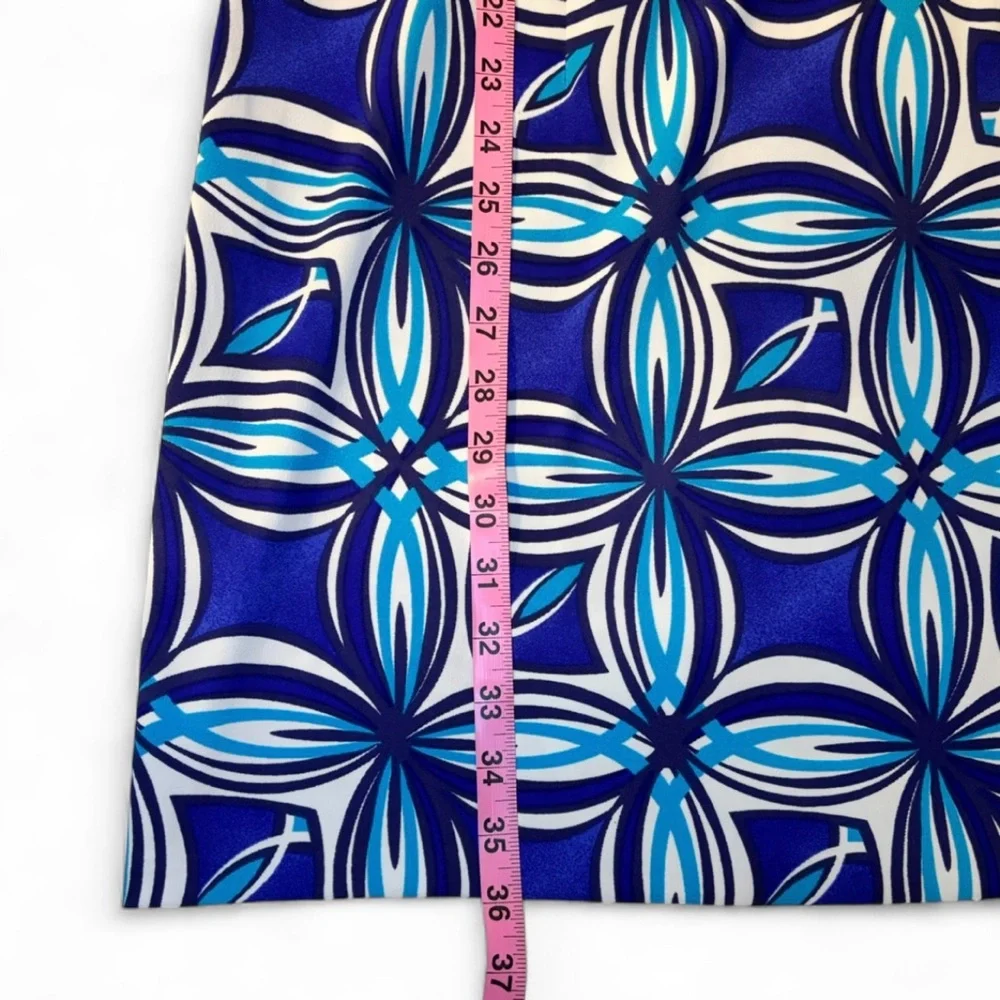 AGB Size 14 Blue Geometric Shift Dress A Line Versatile - Picture 6 of 6